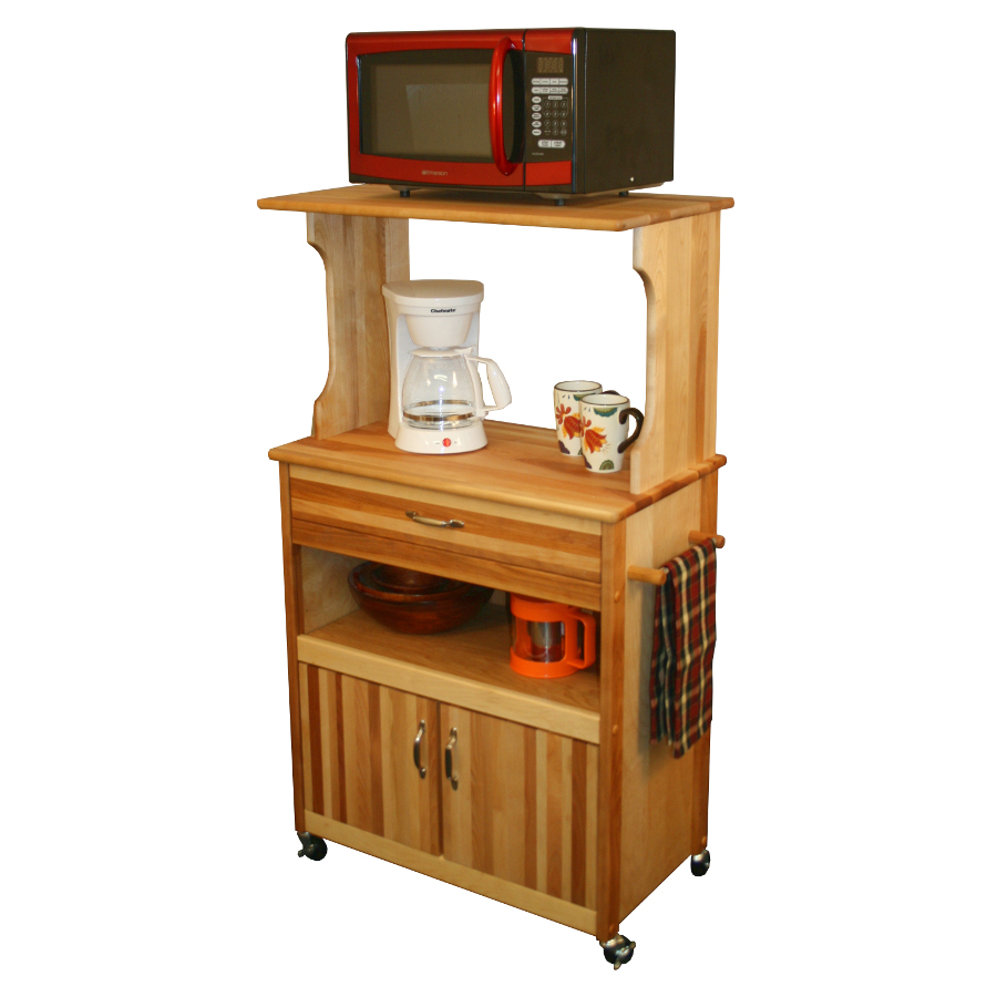 Catskill Microwave Cart Open Shelf, Closed... Butcher Block Co.